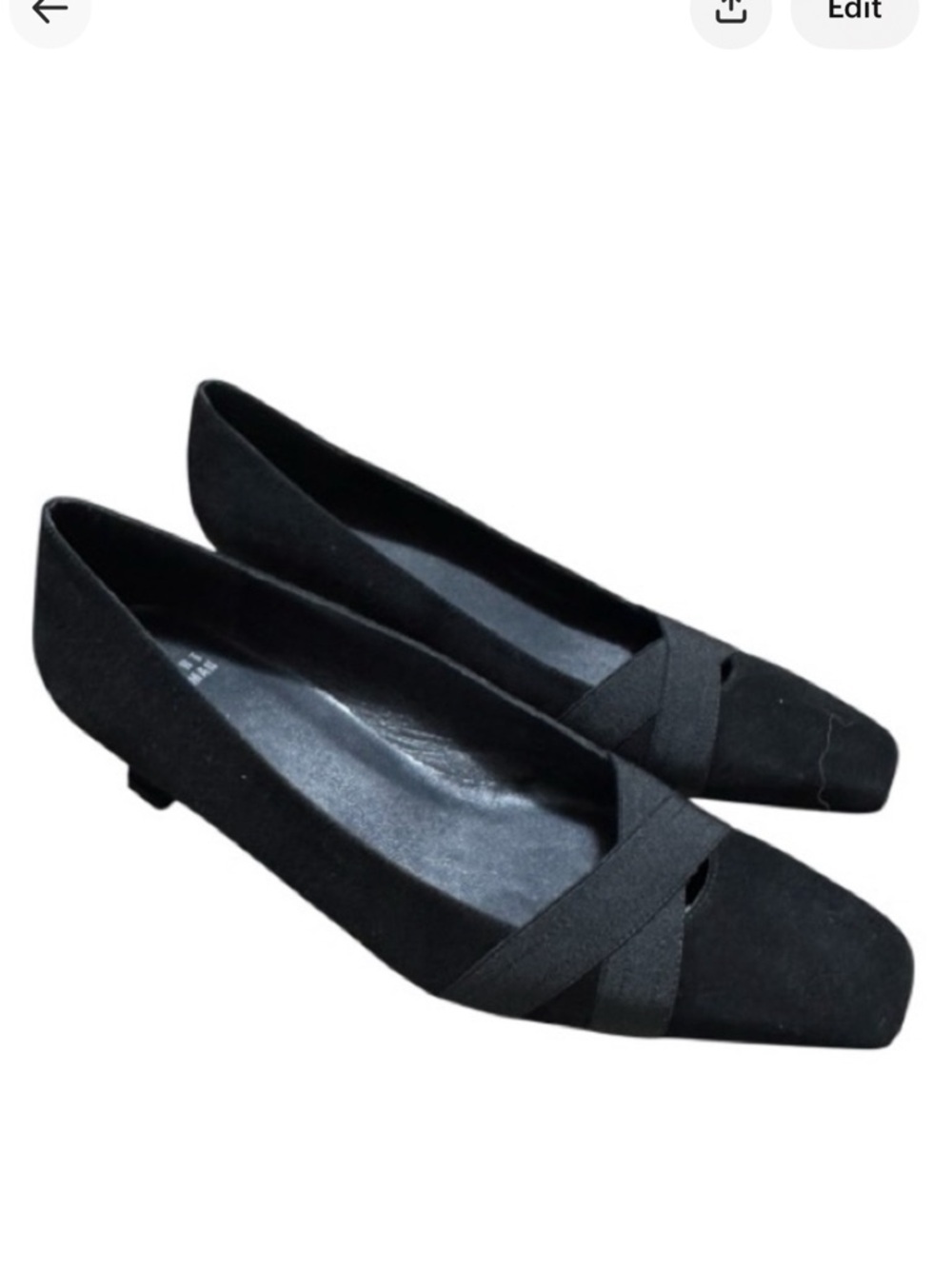 Stuart Weitzman Black Pointed Toe Low Heel Flats